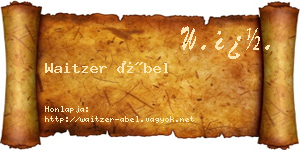 Waitzer Ábel névjegykártya